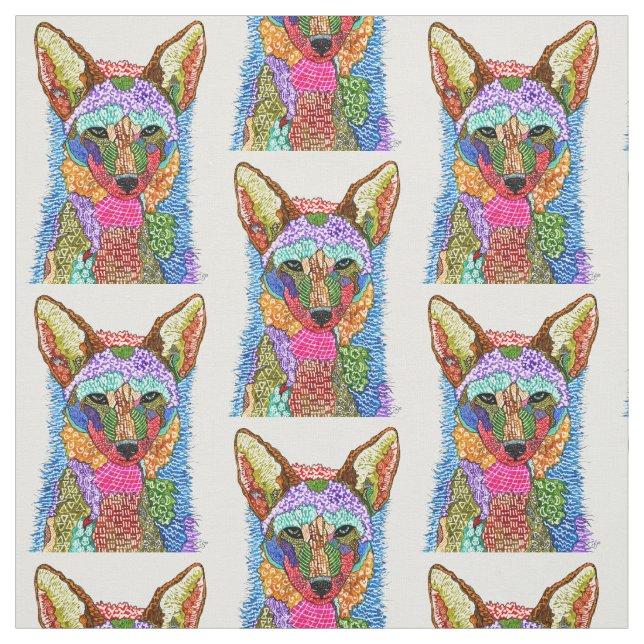 Färgbeläggning av vattenfärg Coyote Fabric Tyg (Provkarta)