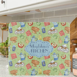 Färgbeläggning av vattenfärgad Vintage Kitchen Che