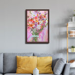 Färgbeläggning av vattenfärgen Bouquet Daisys Art Poster<br><div class="desc">Kolla in den här lilla väggkonsten,  hand gjord av mig åt dig! Du kan gärna lägga till en egen text eller ändra färg. Besök min butik för mer!</div>