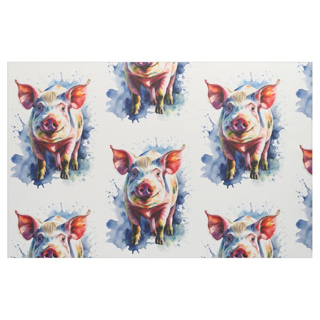 Färgbeläggning av vattenfärgen Gris Tyg (Fat Quarter)