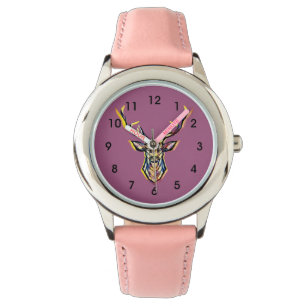 Färgbeläggning av vattenfärgen Hjort Head Art Armbandsur