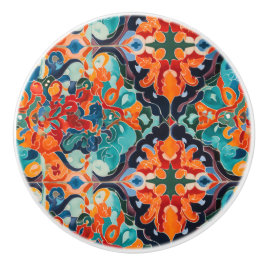 Färgbeläggning av vattenfärgen Moroccan Tile Mönst Knopp