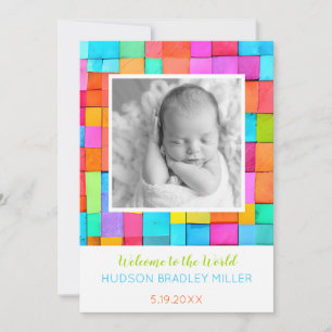 Färgbeläggning av vattenfärgsart Art PHOTO Baby Julkort