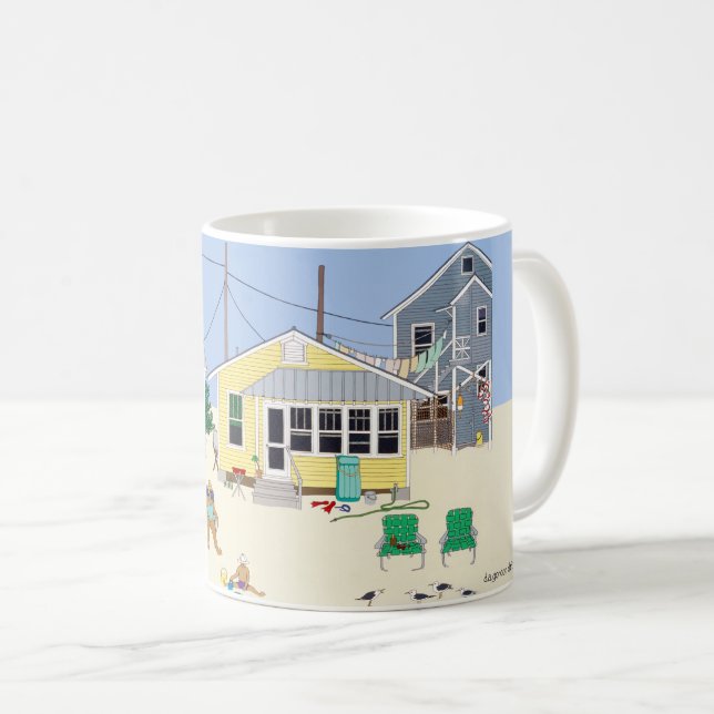 Färgbeläggning av Vintage Beach-behållare Kaffemugg (Framsida höger)