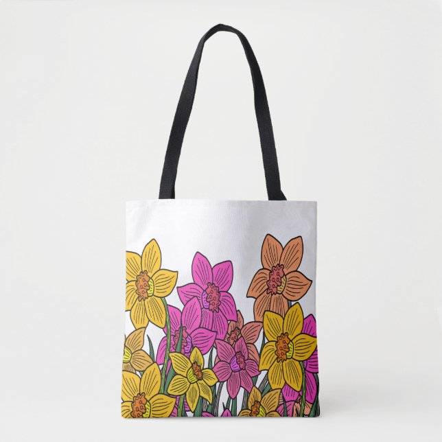 Färgbeläggning Daffodils Blommor Tygkasse (Framsida)
