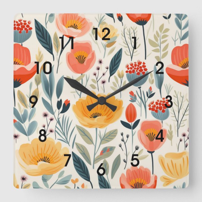 Färgbeläggning Fyrkantig Klocka (Framsida)