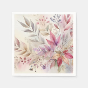 Färgbeläggning med Höst löv vattenfärgspastel färg Pappersservett