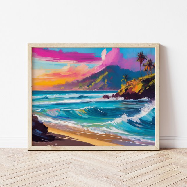 Färgbeläggning med modern Abstrakt Beach liggande Poster (Skapare uppladdad)