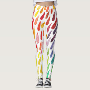 Färgbeläggning med Stänk i vattenfärg Leggings