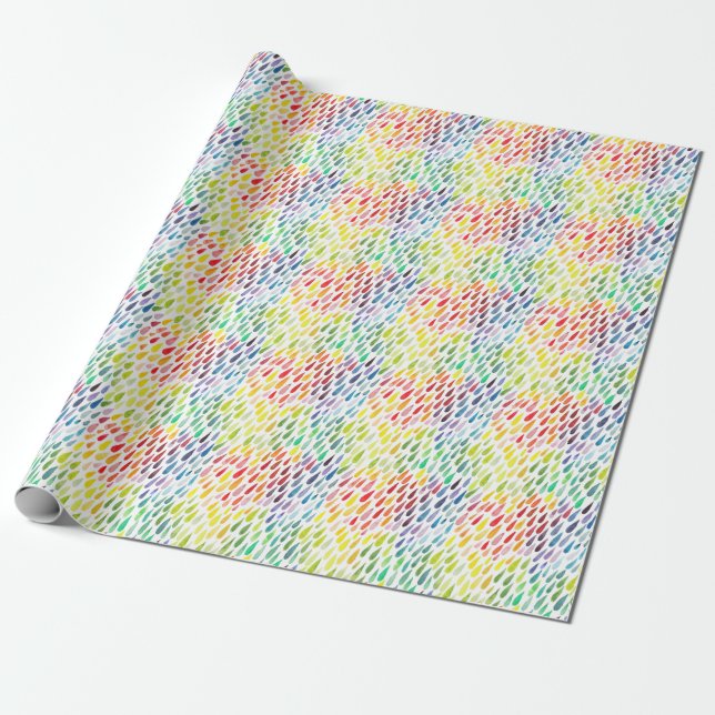 Färgbeläggning med Stänk i vattenfärg Presentpapper (Utrullad)