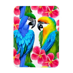 Färgbeläggningar med tropiska blommor magnet