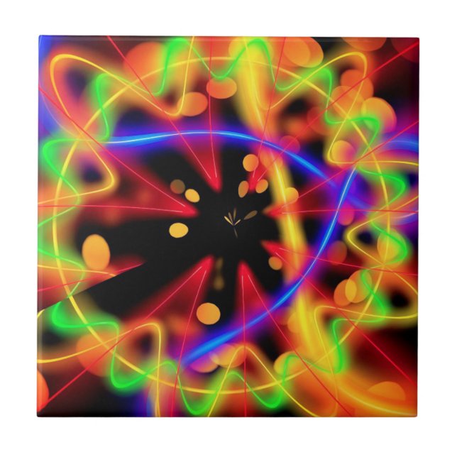 Färgbelyst Neon Light Mönster keramik Tile Kakelplatta (Framsidan)