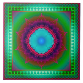 Färgbelyst orange ornament kakelplatta