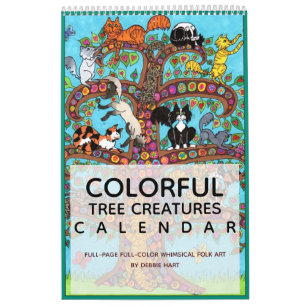 Färgbesättningar i Träd Whimsical 2022 Animal A Kalender