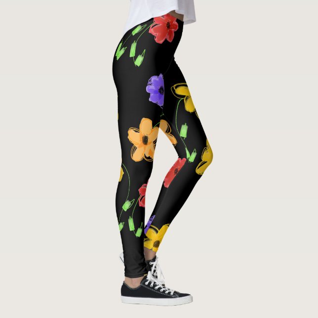 Färgbesläktade Blommigtar Leggings (Höger)