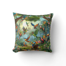 Färgbesläktade tropiska fåglar bland Vibrant, Lush