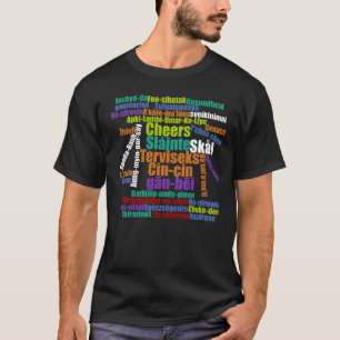 Färgbeställningar på många språk Ord Cloud Tee Shirt