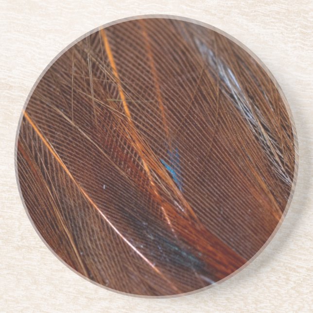 Färgbeständig peacock Feather in Detail Underlägg (Framsidan)