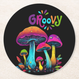 Färgbeständig Psykedelisk svamp- Underlägg Papper Rund