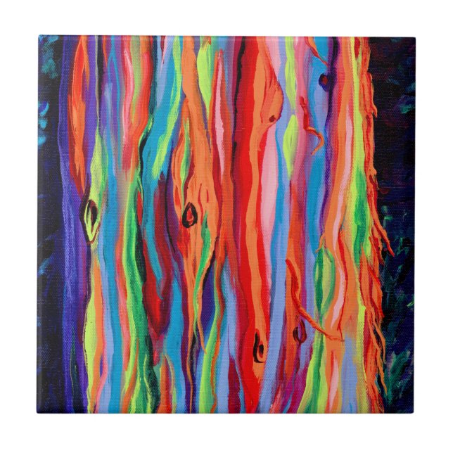 Färgbeständig Rainbow Eucalyptus Träd keramik Tile Kakelplatta (Framsidan)