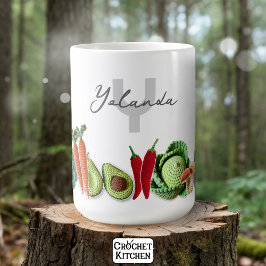 Färgbeständig växt- och grönsakssymbol Collage Nam Kaffemugg