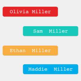 Färgbeständiga vattentäta namn-etiketter för skold klistermärke