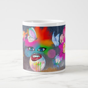Färgbeständigt clown-tecken jumbo mugg