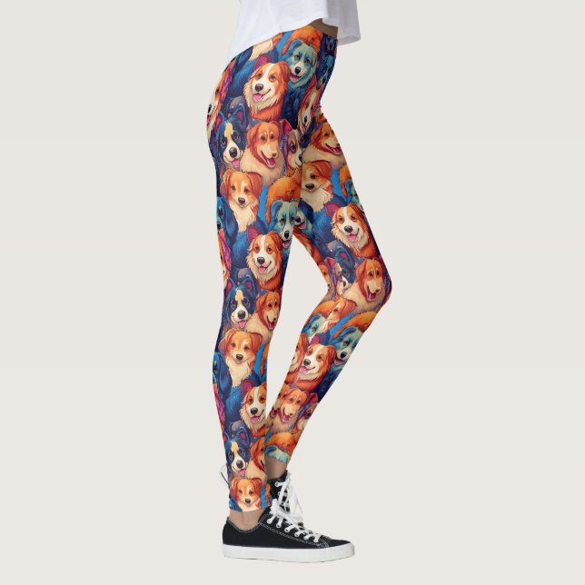 Färgbeständigt Hund-haltigt foder Leggings (Höger)