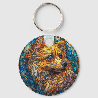 Färgbeständigt Hund Porträtt Nyckelring
