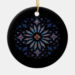 Färgbeständigt kyrkglas julgransprydnad keramik