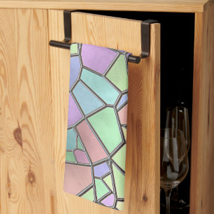 Färgbeständigt Nouveau Deco-lagat glas Mönster Kökshandduk