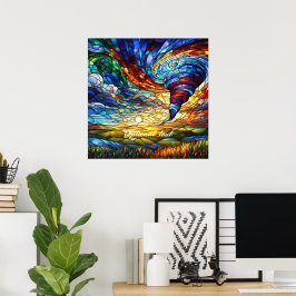 Färgbeständigt Tornado Glaskonst Poster