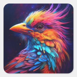 Färgbeständigt tropiskt fåglar fyrkantigt klistermärke