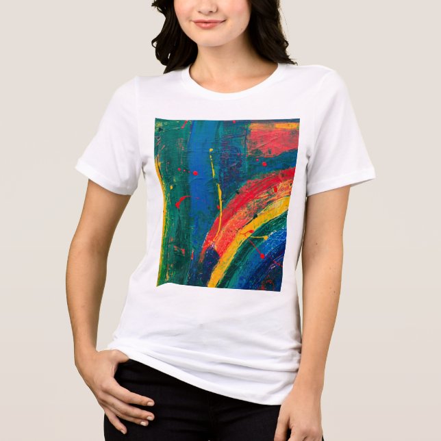 Färgbestruken T-Shirt | Vibrant konstnärlig Desi (Framsida)
