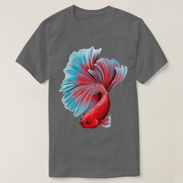 Färgbestruket bettafisk t shirt (Design framsida)