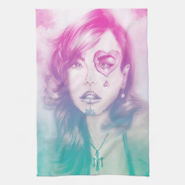 Färgbestruket kökshandduk - regnbåge