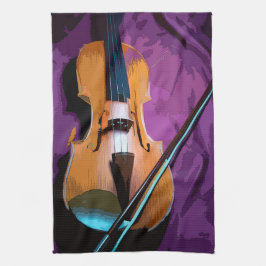 Färgbestruket kökshandduk - Viola