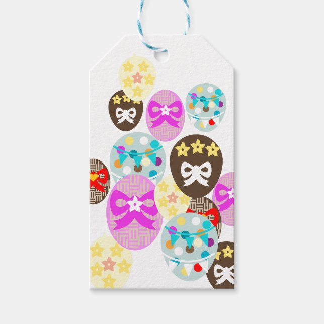 Färgbestruket Påskägg Presentetikett (Framsidan)