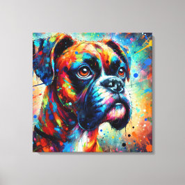 Färgbestruket poxerfoxerfotonsblock Hundar Teal Bl Canvastryck