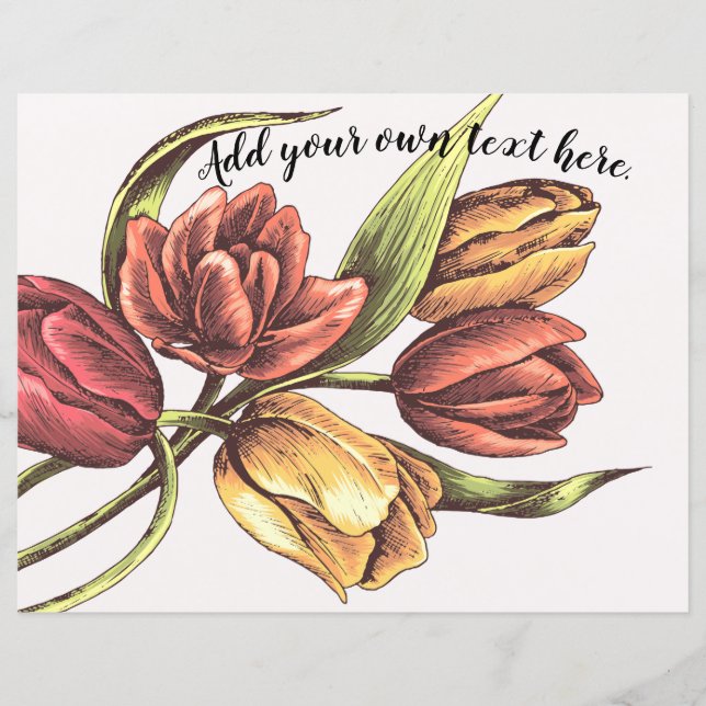 Färgbestruket Vår Tulips Journal-skrapbok Papper (Framsida)