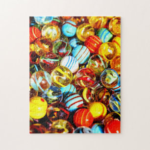 Färgbesvär med röd Gult Marbles Puzzle Pussel