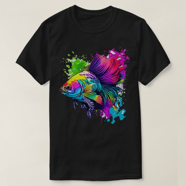 Färgbettafisk T Shirt (Design framsida)