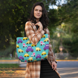 Färgbilar för barn tygkasse