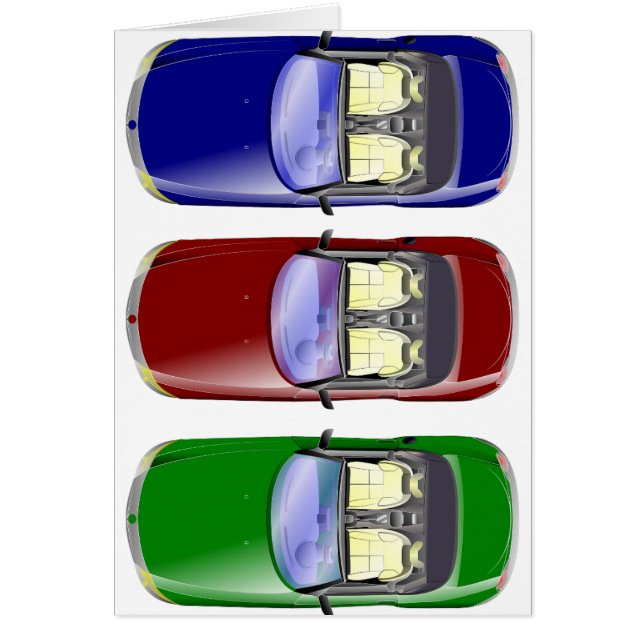 Färgbilar Hälsningskort (Framsidan)