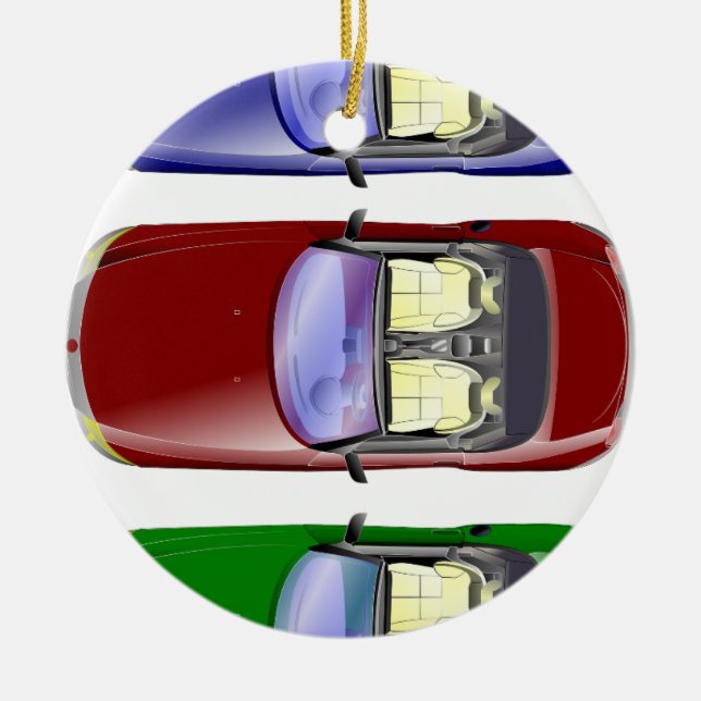 Färgbilar Julgransprydnad Keramik (Framsidan)