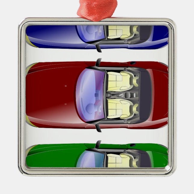 Färgbilar Julgransprydnad Metall (Framsidan)