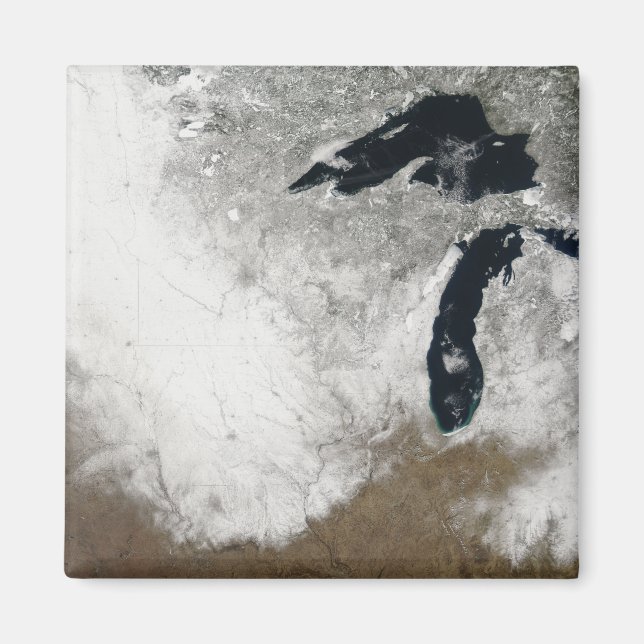 Färgbild av snö magnet (Framsidan)