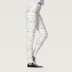 Färgbildade bitar av cyklar leggings