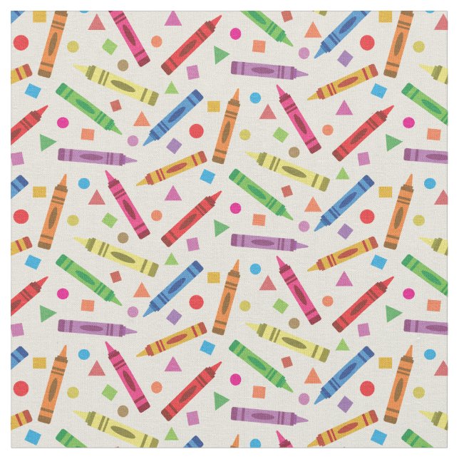Färgbildande Kritor med Shapes Mönster Tyg (Närbild)
