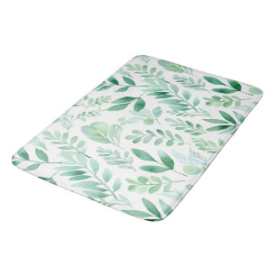 Färgbildande Pastel Eucalyptus Vattenfärgat Löv Badrumsmatta